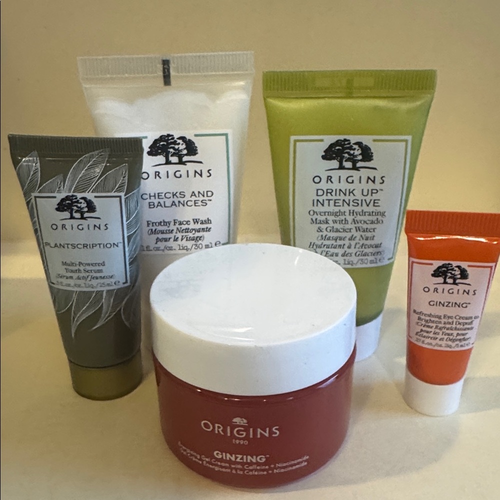 ORIGINS 5p Better Skin Starts Here Ginzing Gel Cream Plantscription Serum NIB
